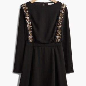 & Other Stories Floral Embellished Long Sleeve Dress